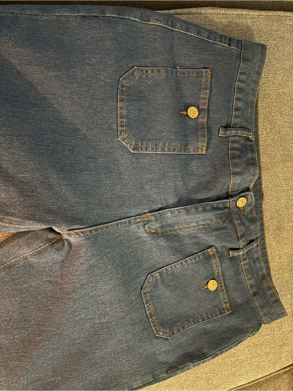 Women’s Cropped Wide-leg Blue Denim Jeans, 2X - Picture 2 of 4